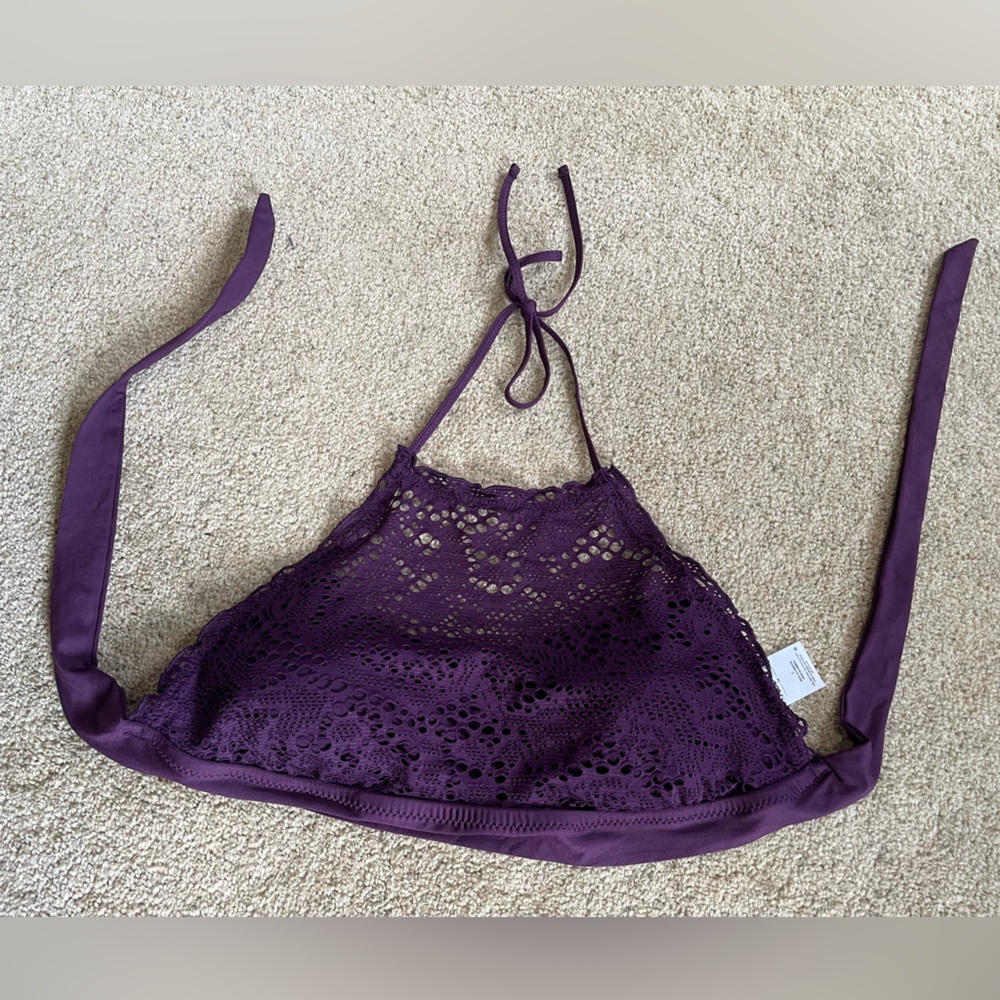Mossimo, plum laced bathing suit top size large